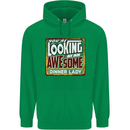 You're Looking at an Awesome Dinner Lady Mens 80% Cotton Hoodie Irish Green