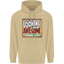 You're Looking at an Awesome Dinner Lady Mens 80% Cotton Hoodie Sand