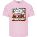 You're Looking at an Awesome Farmer Mens Cotton T-Shirt Tee Top Light Pink