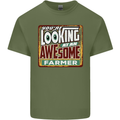 You're Looking at an Awesome Farmer Mens Cotton T-Shirt Tee Top Military Green