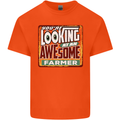 You're Looking at an Awesome Farmer Mens Cotton T-Shirt Tee Top Orange