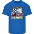 You're Looking at an Awesome Farmer Mens Cotton T-Shirt Tee Top Royal Blue