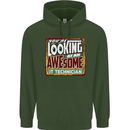 You're Looking at an Awesome IT Technician Mens 80% Cotton Hoodie Forest Green