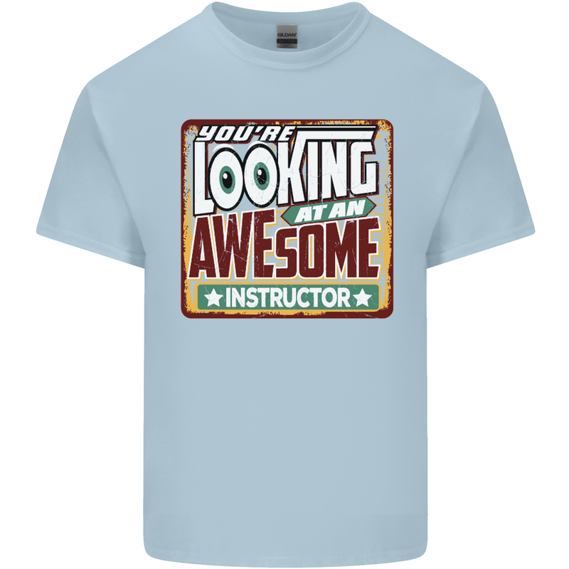 You're Looking at an Awesome Instructor Mens Cotton T-Shirt Tee Top Light Blue