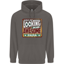 You're Looking at an Awesome Papa Mens 80% Cotton Hoodie Charcoal