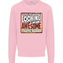 You're Looking at an Awesome Traffic Warden Mens Sweatshirt Jumper Light Pink
