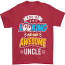 You're Looking at an Awesome Uncle Mens T-Shirt Cotton Gildan Red