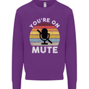 You're On Mute Funny Microphone Conference Mens Sweatshirt Jumper Purple