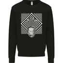 Zebra LSD Magic Mushrooms Hallucinogenic Mens Sweatshirt Jumper Black