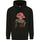 Zebra and Tree Watercolour Mens Hoodie Black