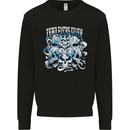 Zero Fooks Given Skulls Biker Motorcycle Mens Sweatshirt Jumper Black