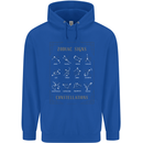 Zodiac Sign Constellations Mens 80% Cotton Hoodie Royal Blue