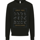 Zodiac Sign Constellations Mens Sweatshirt Jumper Black