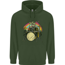 Zombie Cat Drummer Childrens Kids Hoodie Forest Green