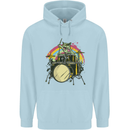 Zombie Cat Drummer Childrens Kids Hoodie Light Blue