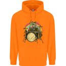 Zombie Cat Drummer Childrens Kids Hoodie Orange