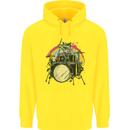 Zombie Cat Drummer Childrens Kids Hoodie Yellow