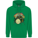 Zombie Cat Drummer Mens 80% Cotton Hoodie Irish Green