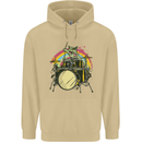 Zombie Cat Drummer Mens 80% Cotton Hoodie Sand