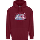 Zombie Cat Rabbit Bear Halloween Gothic Childrens Kids Hoodie Maroon
