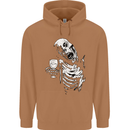 Zombie Cheer Skull Halloween Alcohol Beer Mens 80% Cotton Hoodie Caramel Latte