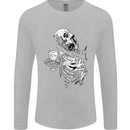Zombie Cheer Skull Halloween Alcohol Beer Mens Long Sleeve T-Shirt Sports Grey