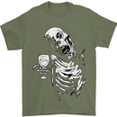 Zombie Cheer Skull Halloween Alcohol Beer Mens T-Shirt 100% Cotton Military Green