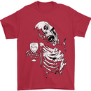 Zombie Cheer Skull Halloween Alcohol Beer Mens T-Shirt 100% Cotton Red