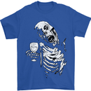 Zombie Cheer Skull Halloween Alcohol Beer Mens T-Shirt 100% Cotton Royal Blue