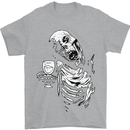 Zombie Cheer Skull Halloween Alcohol Beer Mens T-Shirt 100% Cotton Sports Grey