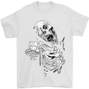 Zombie Cheer Skull Halloween Alcohol Beer Mens T-Shirt 100% Cotton White
