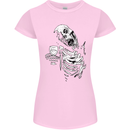 Zombie Cheer Skull Halloween Alcohol Beer Womens Petite Cut T-Shirt Light Pink