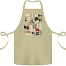 Zombie Halloween Vampire Dracular Skull Cotton Apron 100% Organic Khaki