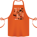 Zombie Halloween Vampire Dracular Skull Cotton Apron 100% Organic Orange
