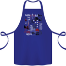 Zombie Halloween Vampire Dracular Skull Cotton Apron 100% Organic Royal Blue