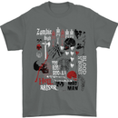 Zombie Halloween Vampire Dracular Skull Mens T-Shirt Cotton Gildan Charcoal