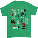 Zombie Halloween Vampire Dracular Skull Mens T-Shirt Cotton Gildan Irish Green
