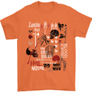 Zombie Halloween Vampire Dracular Skull Mens T-Shirt Cotton Gildan Orange