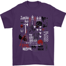 Zombie Halloween Vampire Dracular Skull Mens T-Shirt Cotton Gildan Purple