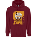 Zombie Teacher Love Brains Halloween Funny Mens 80% Cotton Hoodie Maroon