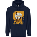 Zombie Teacher Love Brains Halloween Funny Mens 80% Cotton Hoodie Navy Blue
