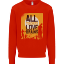 Zombie Teacher Love Brains Halloween Funny Mens Sweatshirt Jumper Bright Red