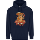 Zombie Teddy Bear Halloween Gothic Murder Childrens Kids Hoodie Navy Blue