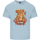 Zombie Teddy Bear Halloween Gothic Murder Kids T-Shirt Childrens Light Blue