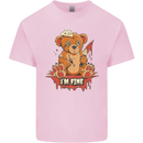Zombie Teddy Bear Halloween Gothic Murder Kids T-Shirt Childrens Light Pink