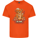 Zombie Teddy Bear Halloween Gothic Murder Kids T-Shirt Childrens Orange