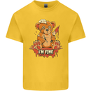 Zombie Teddy Bear Halloween Gothic Murder Kids T-Shirt Childrens Yellow