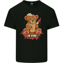 Zombie Teddy Bear Halloween Gothic Murder Mens Cotton T-Shirt Tee Top Black
