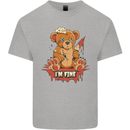 Zombie Teddy Bear Halloween Gothic Murder Mens Cotton T-Shirt Tee Top Sports Grey
