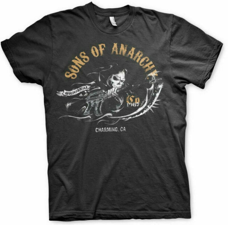 Sons of anarchy charming men's black t-shirt